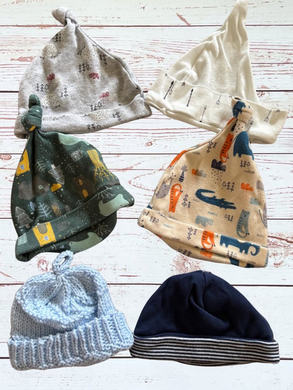 Baby Hat Bundle 6PC | Rae Dunn Baby, Sterling Baby & Newborn Beanies | Neutral